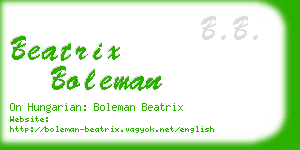 beatrix boleman business card